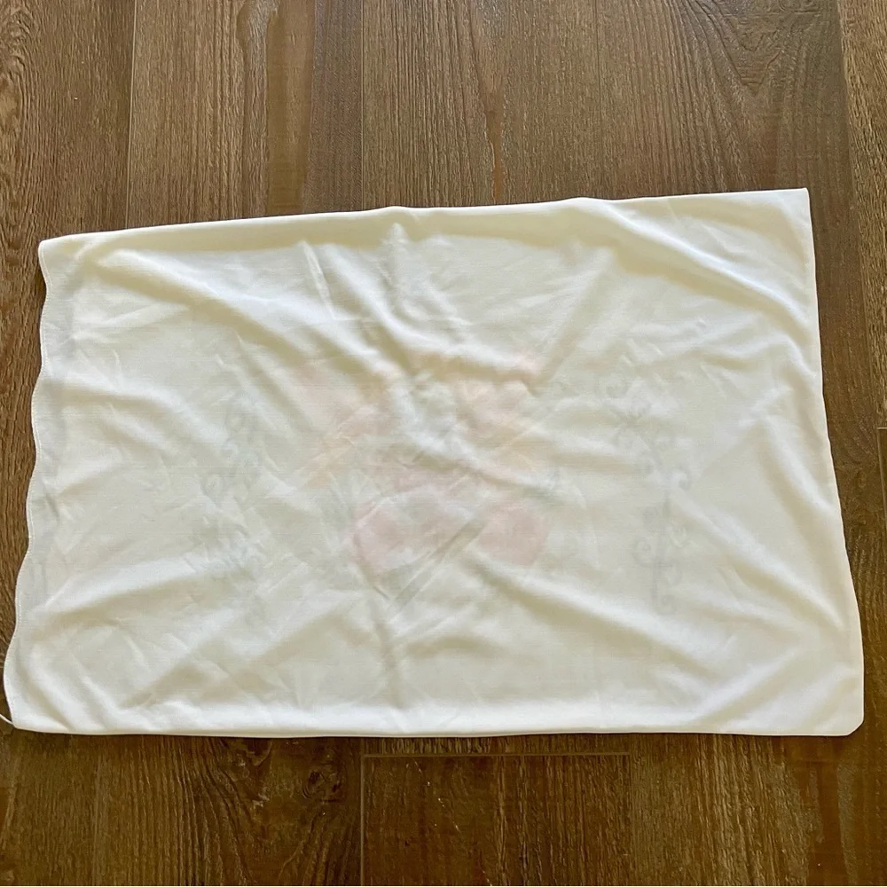 Embroidered White Pillowcase with Colorful Design 18/27 Inch